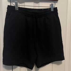 H &M men’s drawstring terry shorts. Black. Size small.